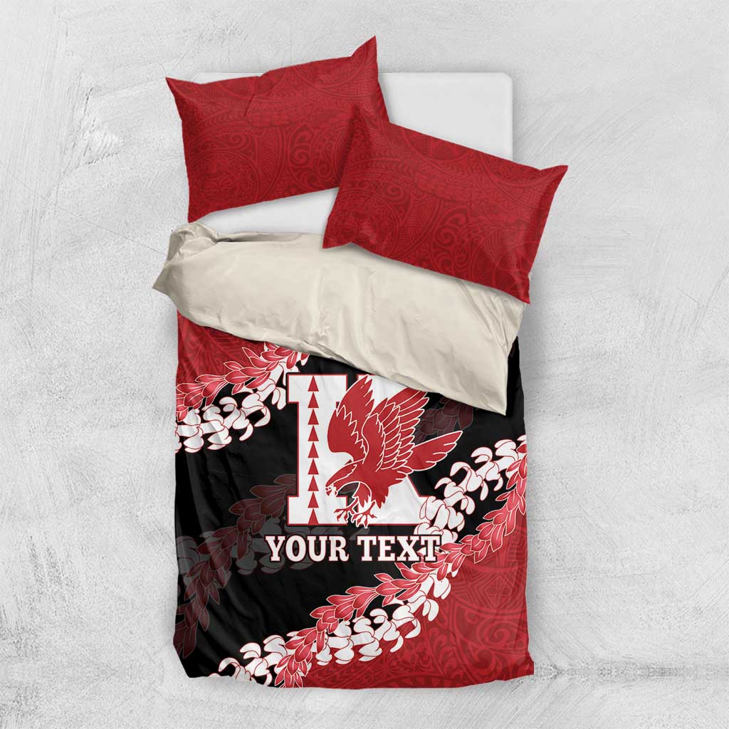Personalized Kalani Hawaii High School Bedding Set Puakenikeni Lei Hawaiian Pattern LT14 US Twin 172cm x 218cm Red - Polynesian Pride