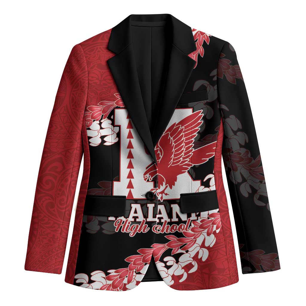 Personalized Kalani Hawaii High School Blazer Puakenikeni Lei Hawaiian Pattern LT14 Unisex Red - Polynesian Pride