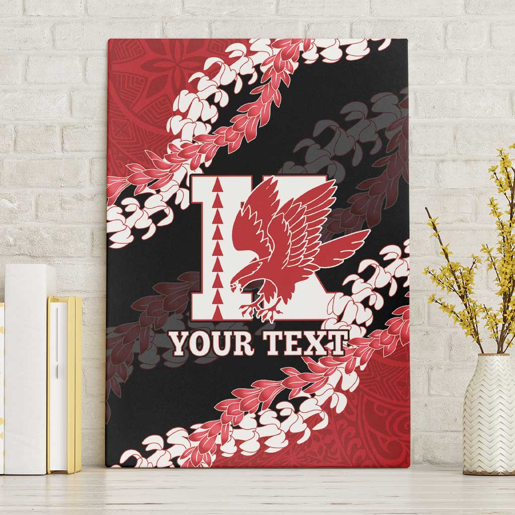 Personalized Kalani Hawaii High School Canvas Wall Art Puakenikeni Lei Hawaiian Pattern LT14 Without Frame Red - Polynesian Pride