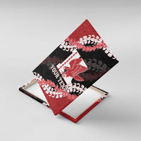 Personalized Kalani Hawaii High School Canvas Wall Art Puakenikeni Lei Hawaiian Pattern LT14 With Frame Red - Polynesian Pride