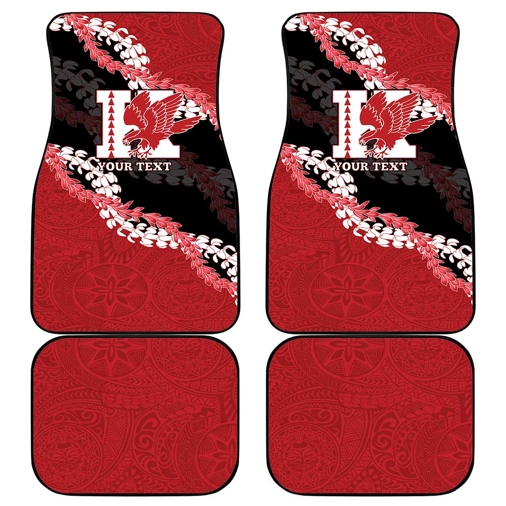 Personalized Kalani Hawaii High School Car Mats Puakenikeni Lei Hawaiian Pattern LT14 - Polynesian Pride