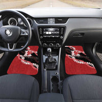 Personalized Kalani Hawaii High School Car Mats Puakenikeni Lei Hawaiian Pattern LT14 Set 2pcs - Front Red - Polynesian Pride