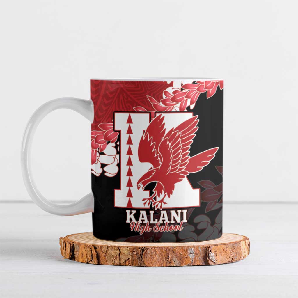 Personalized Kalani Hawaii High School Ceramic Mug Puakenikeni Lei Hawaiian Pattern LT14 Red - Polynesian Pride