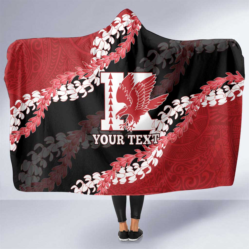 Personalized Kalani Hawaii High School Hooded Blanket Puakenikeni Lei Hawaiian Pattern LT14 One Size Red - Polynesian Pride