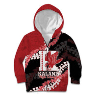 Personalized Kalani Hawaii High School Kid Hoodie Puakenikeni Lei Hawaiian Pattern LT14 Zip Hoodie Red - Polynesian Pride