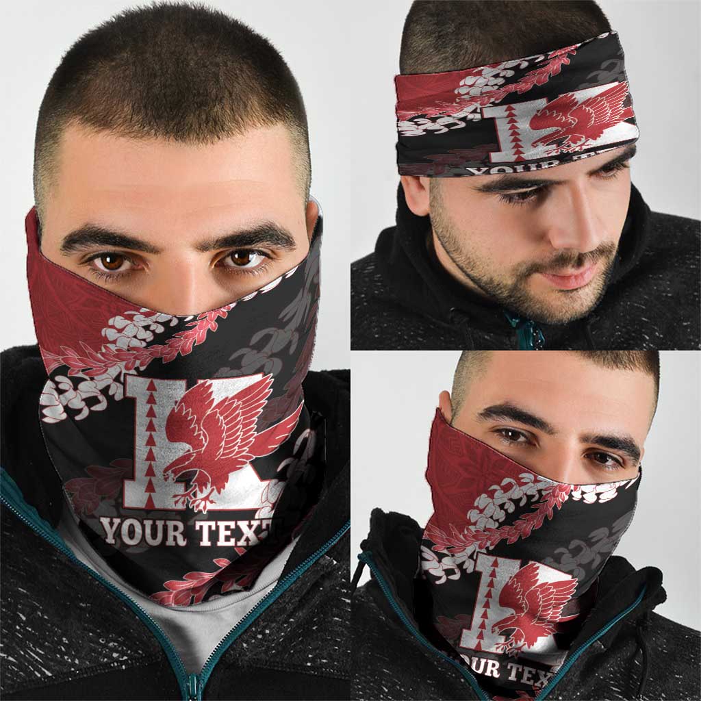 Personalized Kalani Hawaii High School Neck Gaiter Puakenikeni Lei Hawaiian Pattern LT14 - Polynesian Pride