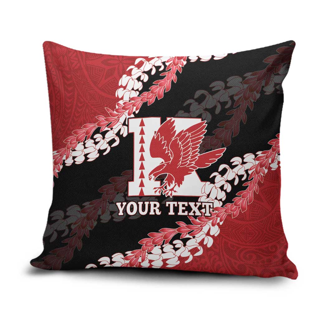 Personalized Kalani Hawaii High School Pillow Cover Puakenikeni Lei Hawaiian Pattern LT14 Red - Polynesian Pride