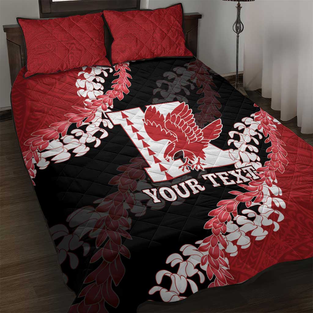 Personalized Kalani Hawaii High School Quilt Bed Set Puakenikeni Lei Hawaiian Pattern LT14 Red - Polynesian Pride