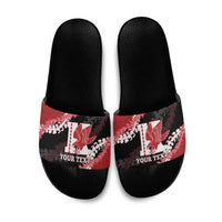 Personalized Kalani Hawaii High School Slide Sandals Puakenikeni Lei Hawaiian Pattern LT14 Red - Polynesian Pride