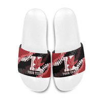 Personalized Kalani Hawaii High School Slide Sandals Puakenikeni Lei Hawaiian Pattern LT14 Red - Polynesian Pride