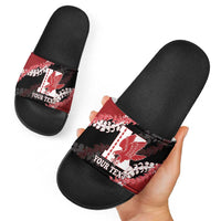 Personalized Kalani Hawaii High School Slide Sandals Puakenikeni Lei Hawaiian Pattern LT14 - Polynesian Pride