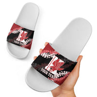 Personalized Kalani Hawaii High School Slide Sandals Puakenikeni Lei Hawaiian Pattern LT14 - Polynesian Pride