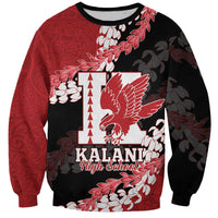 Personalized Kalani Hawaii High School Sweatshirt Puakenikeni Lei Hawaiian Pattern LT14 Unisex Red - Polynesian Pride