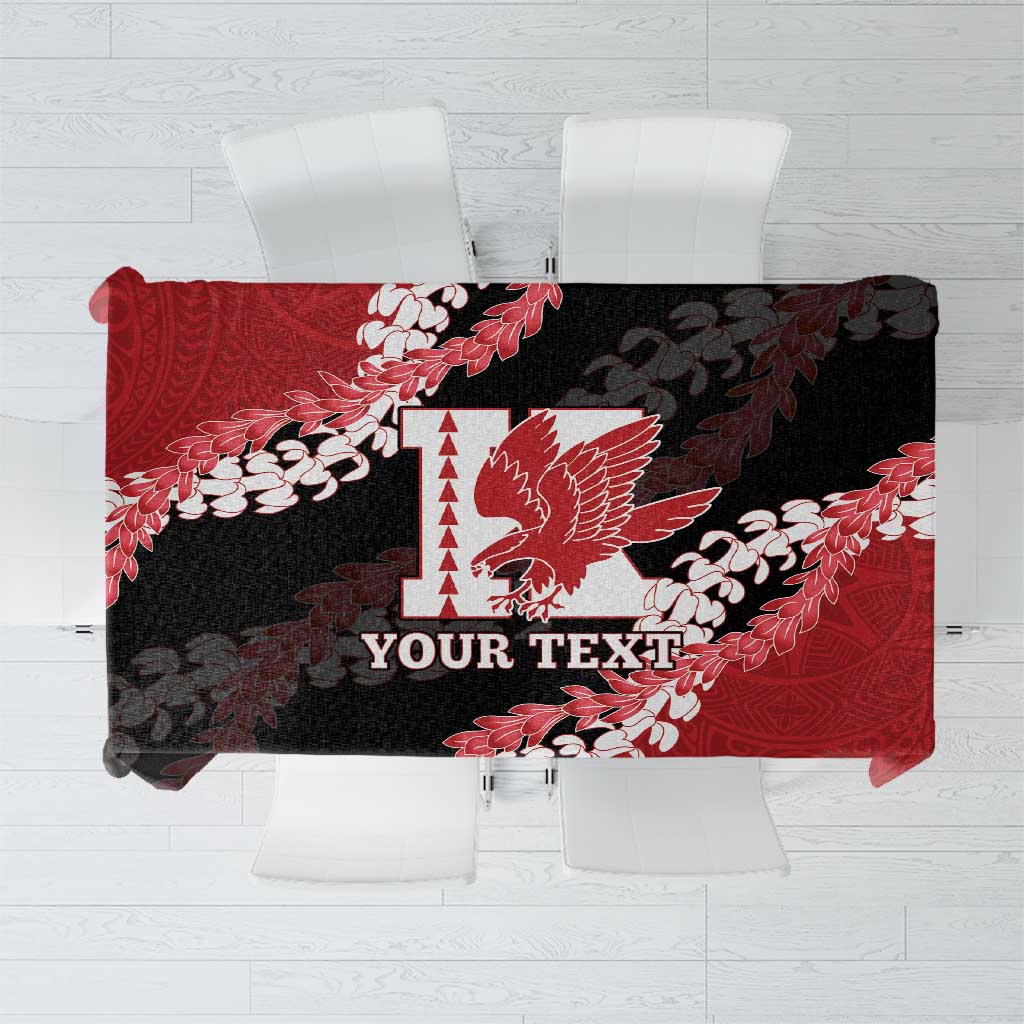 Personalized Kalani Hawaii High School Tablecloth Puakenikeni Lei Hawaiian Pattern LT14 Red - Polynesian Pride