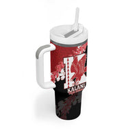 Personalized Kalani Hawaii High School Tumbler With Handle Puakenikeni Lei Hawaiian Pattern LT14 - Polynesian Pride