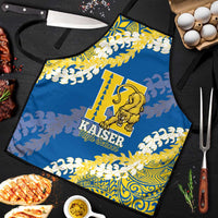 Kaiser Hawaii High School Apron Puakenikeni Lei Hawaiian Pattern LT14 Blue - Polynesian Pride