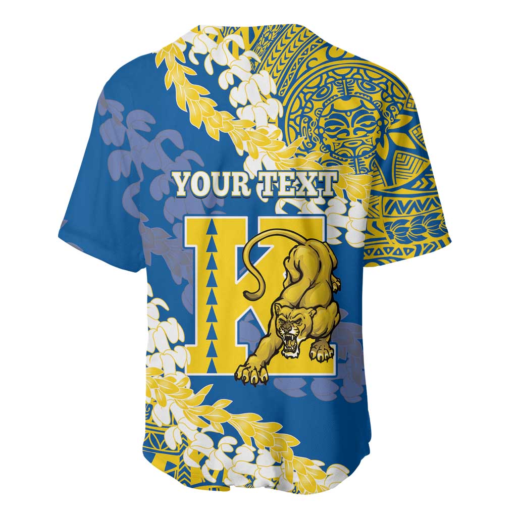 Personalized Kaiser Hawaii High School Baseball Jersey Puakenikeni Lei Hawaiian Pattern LT14 - Polynesian Pride