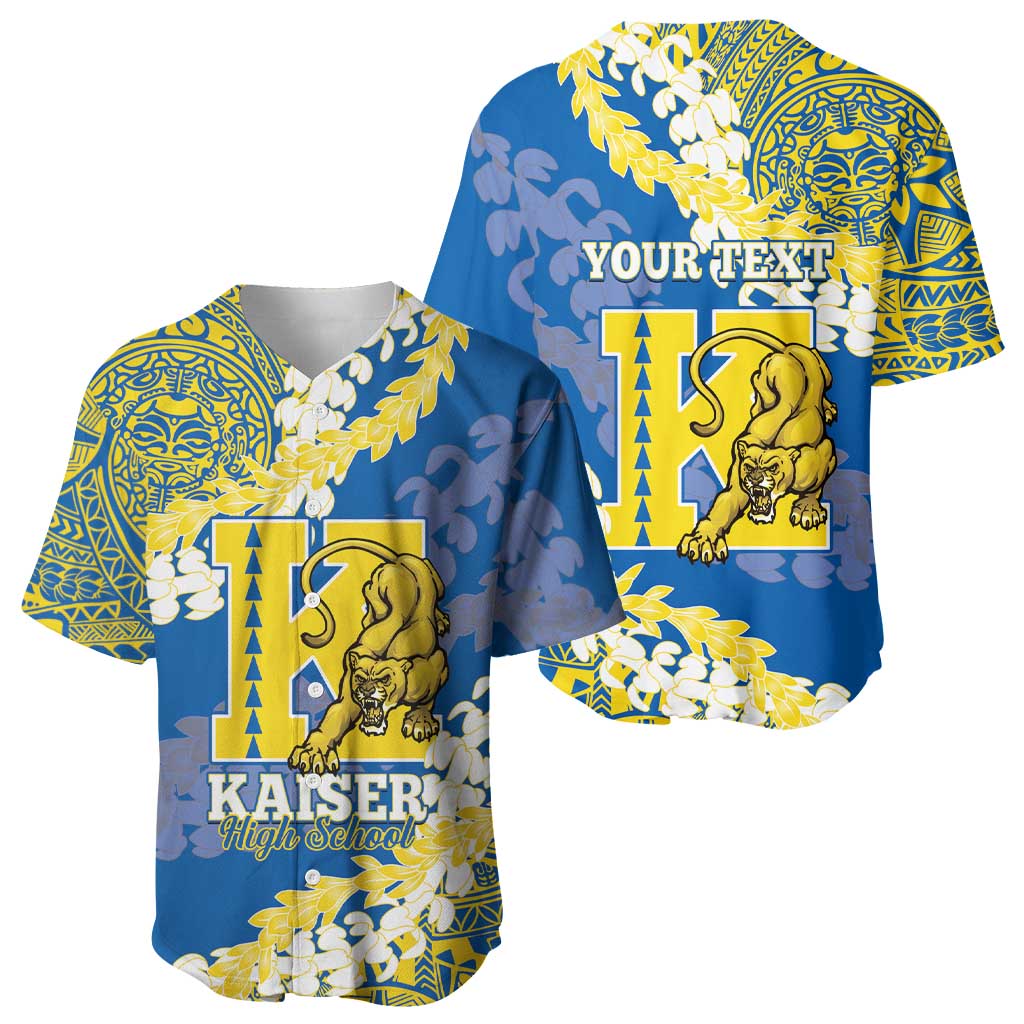 Personalized Kaiser Hawaii High School Baseball Jersey Puakenikeni Lei Hawaiian Pattern LT14 - Polynesian Pride