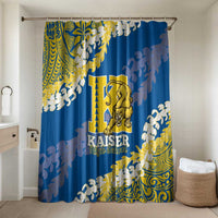 Kaiser Hawaii High School Bathroom Set Puakenikeni Lei Hawaiian Pattern LT14 Shower Curtain Only Blue - Polynesian Pride