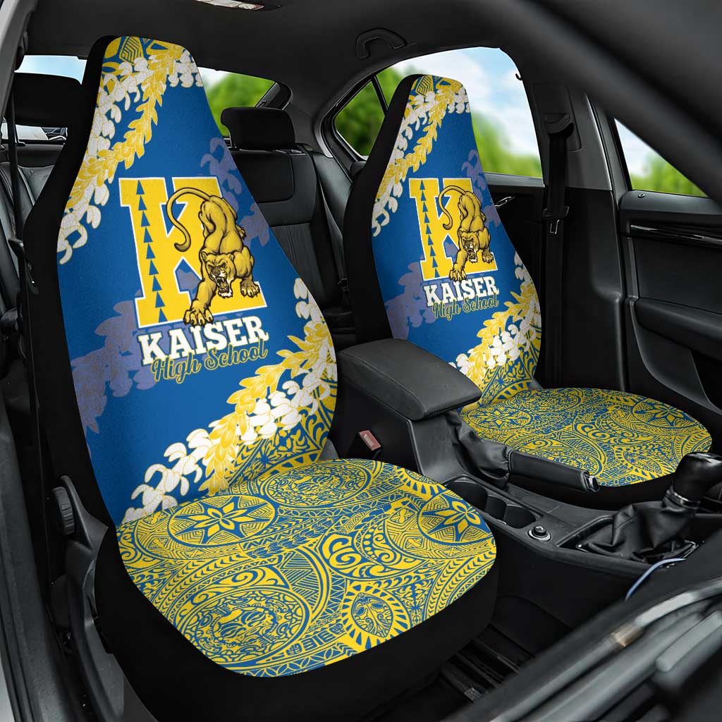 Kaiser Hawaii High School Car Seat Cover Puakenikeni Lei Hawaiian Pattern LT14 One Size Blue - Polynesian Pride