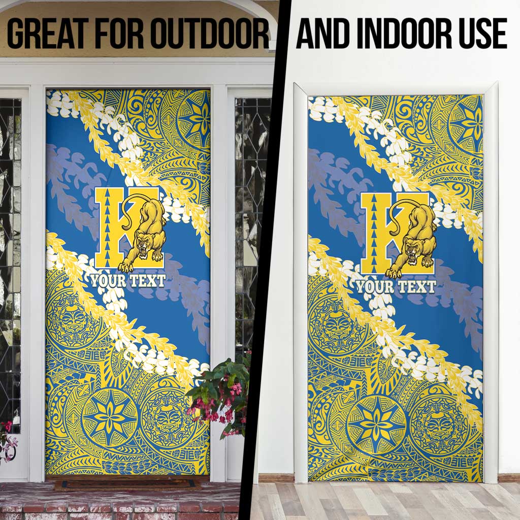Personalized Kaiser Hawaii High School Door Cover Puakenikeni Lei Hawaiian Pattern LT14 - Polynesian Pride