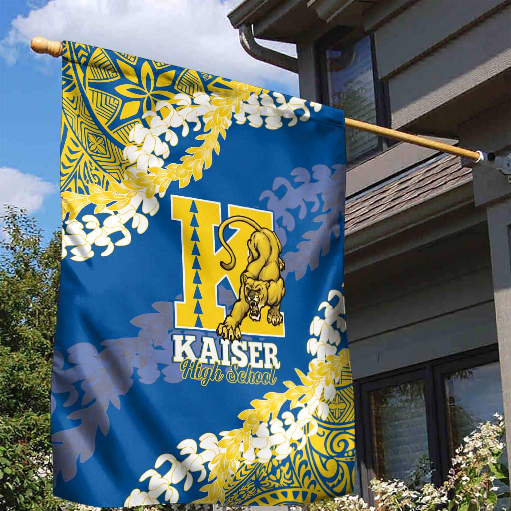 Kaiser Hawaii High School Garden Flag Puakenikeni Lei Hawaiian Pattern LT14 - Polynesian Pride