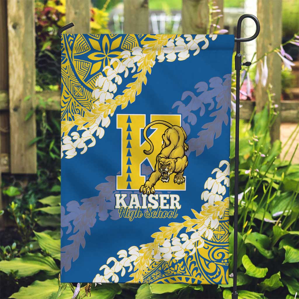 Kaiser Hawaii High School Garden Flag Puakenikeni Lei Hawaiian Pattern LT14 Garden Flag Blue - Polynesian Pride