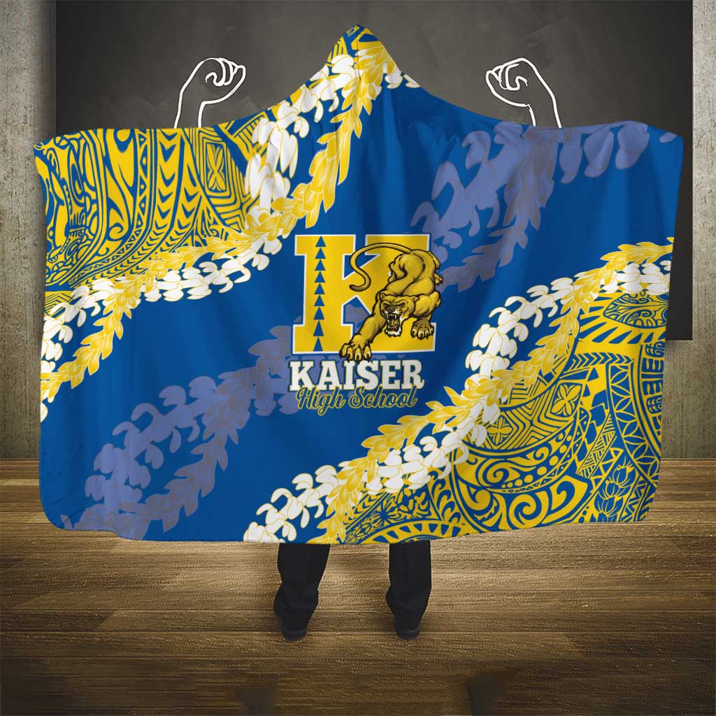 Kaiser Hawaii High School Hooded Blanket Puakenikeni Lei Hawaiian Pattern LT14 - Polynesian Pride