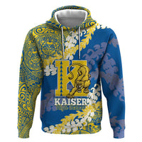Personalized Kaiser Hawaii High School Hoodie Puakenikeni Lei Hawaiian Pattern LT14 Pullover Hoodie Blue - Polynesian Pride