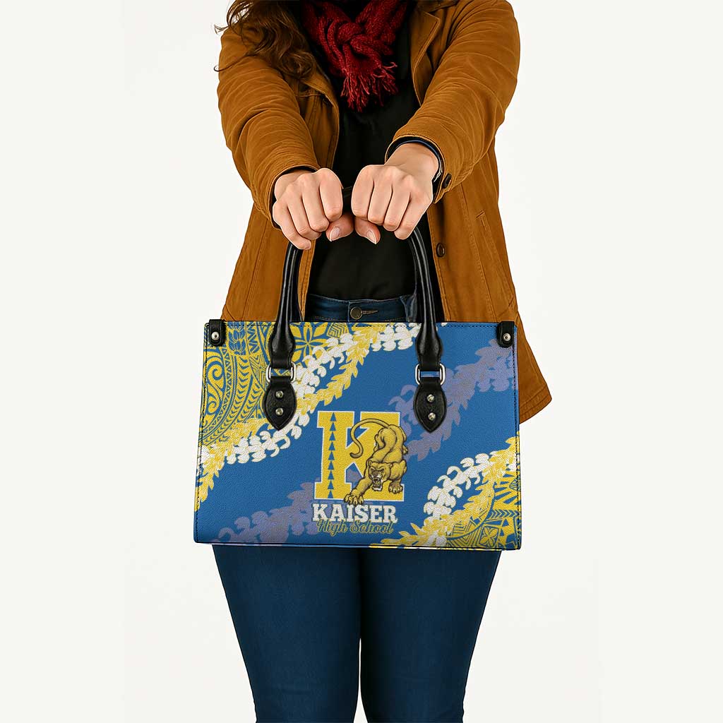 Kaiser Hawaii High School Leather Bag Puakenikeni Lei Hawaiian Pattern LT14 - Polynesian Pride