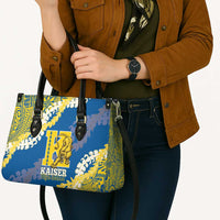 Kaiser Hawaii High School Leather Bag Puakenikeni Lei Hawaiian Pattern LT14 - Polynesian Pride