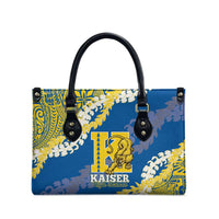 Kaiser Hawaii High School Leather Bag Puakenikeni Lei Hawaiian Pattern LT14 - Polynesian Pride