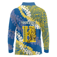 Personalized Kaiser Hawaii High School Long Sleeve Polo Shirt Puakenikeni Lei Hawaiian Pattern LT14 - Polynesian Pride