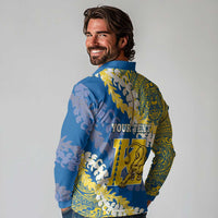 Personalized Kaiser Hawaii High School Long Sleeve Polo Shirt Puakenikeni Lei Hawaiian Pattern LT14 - Polynesian Pride