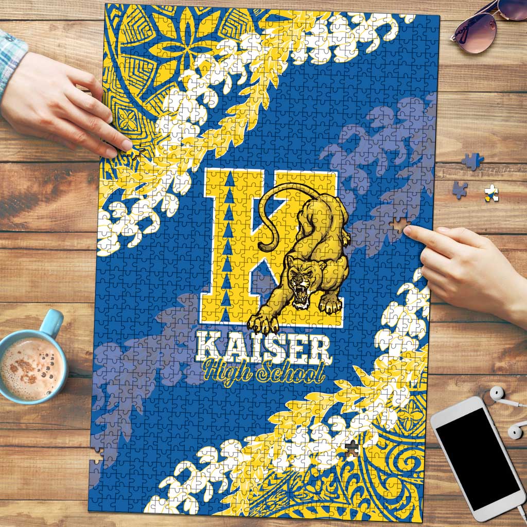 Kaiser Hawaii High School Puzzle Puakenikeni Lei Hawaiian Pattern LT14 Blue - Polynesian Pride