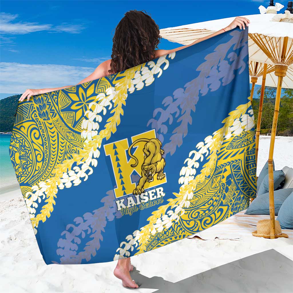 Kaiser Hawaii High School Sarong Puakenikeni Lei Hawaiian Pattern LT14 One Size 44 x 66 inches Blue - Polynesian Pride