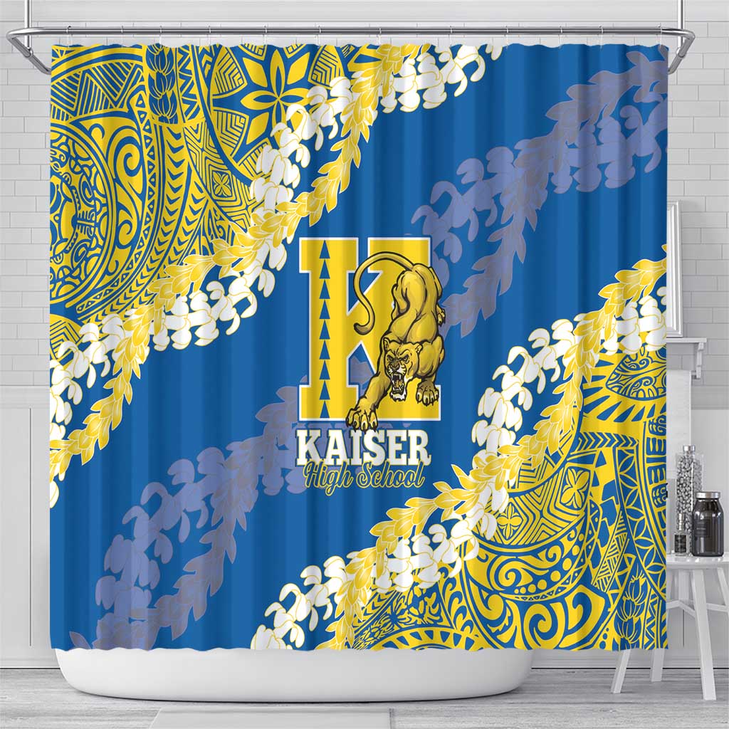Kaiser Hawaii High School Shower Curtain Puakenikeni Lei Hawaiian Pattern LT14 - Polynesian Pride