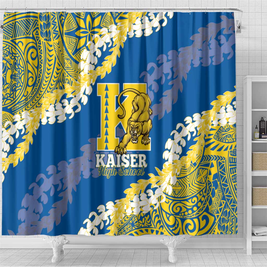 Kaiser Hawaii High School Shower Curtain Puakenikeni Lei Hawaiian Pattern LT14 - Polynesian Pride