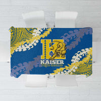 Kaiser Hawaii High School Tablecloth Puakenikeni Lei Hawaiian Pattern LT14 Blue - Polynesian Pride