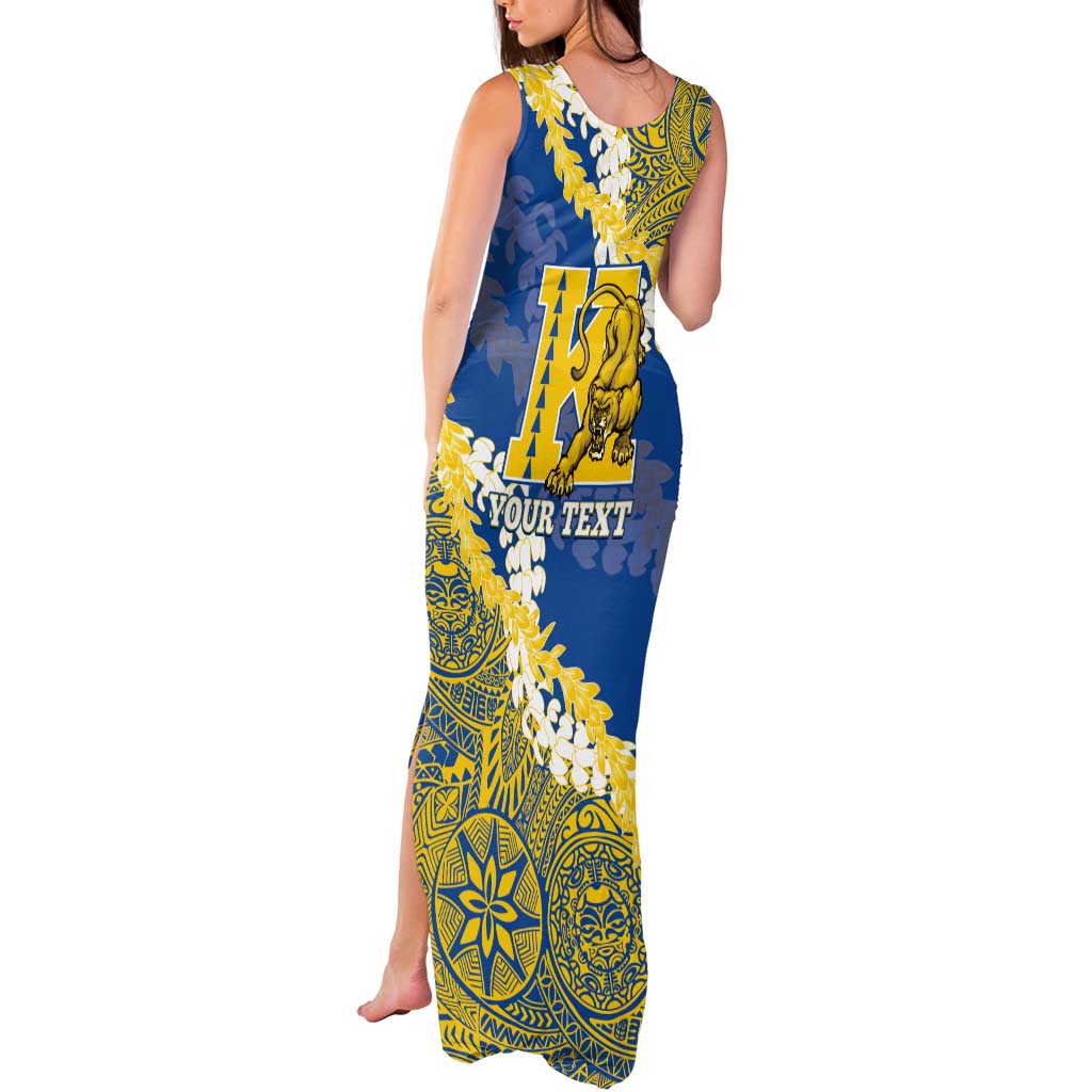Personalized Kaiser Hawaii High School Tank Maxi Dress Puakenikeni Lei Hawaiian Pattern LT14 - Polynesian Pride