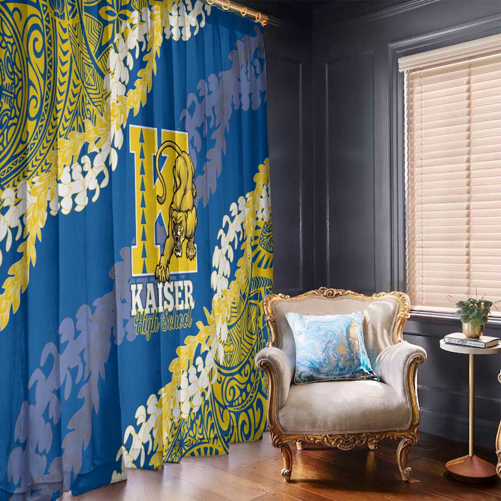 Kaiser Hawaii High School Window Curtain Puakenikeni Lei Hawaiian Pattern LT14 - Polynesian Pride