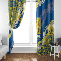 Kaiser Hawaii High School Window Curtain Puakenikeni Lei Hawaiian Pattern LT14 - Polynesian Pride