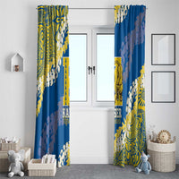 Kaiser Hawaii High School Window Curtain Puakenikeni Lei Hawaiian Pattern LT14 - Polynesian Pride