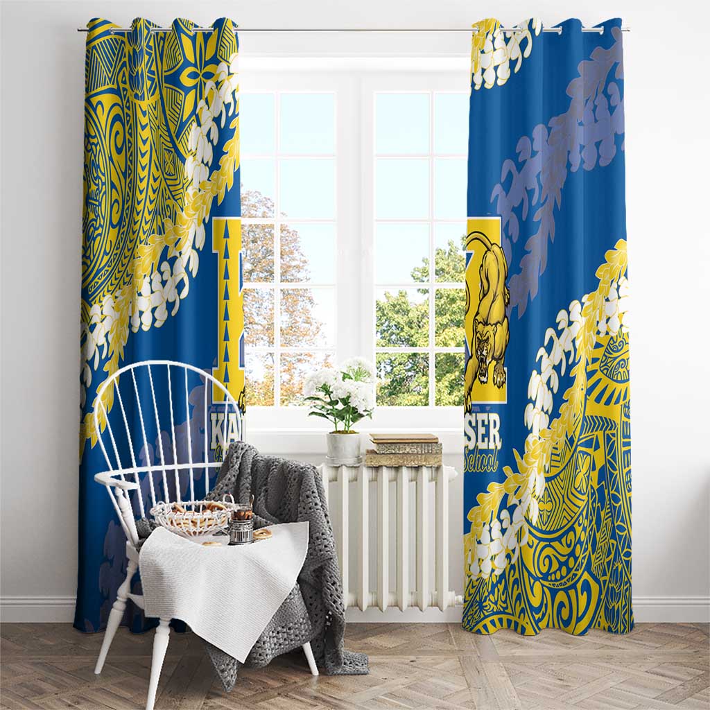 Kaiser Hawaii High School Window Curtain Puakenikeni Lei Hawaiian Pattern LT14 - Polynesian Pride