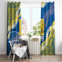 Kaiser Hawaii High School Window Curtain Puakenikeni Lei Hawaiian Pattern LT14 - Polynesian Pride