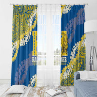 Kaiser Hawaii High School Window Curtain Puakenikeni Lei Hawaiian Pattern LT14 - Polynesian Pride