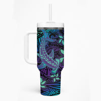 Purple Paradise Hawaiian Tribal Hammerhead Shark Tumbler With Handle LT14 - Polynesian Pride
