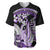 Purple Polynesian Baseball Jersey Hammerhead Shark Tattoo Royal Plumeria Gradient Vibes LT14 Purple - Polynesian Pride