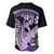 Purple Polynesian Baseball Jersey Hammerhead Shark Tattoo Royal Plumeria Gradient Vibes LT14 - Polynesian Pride