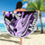 Purple Polynesian Beach Blanket Hammerhead Shark Tattoo Royal Plumeria Gradient Vibes LT14 - Polynesian Pride